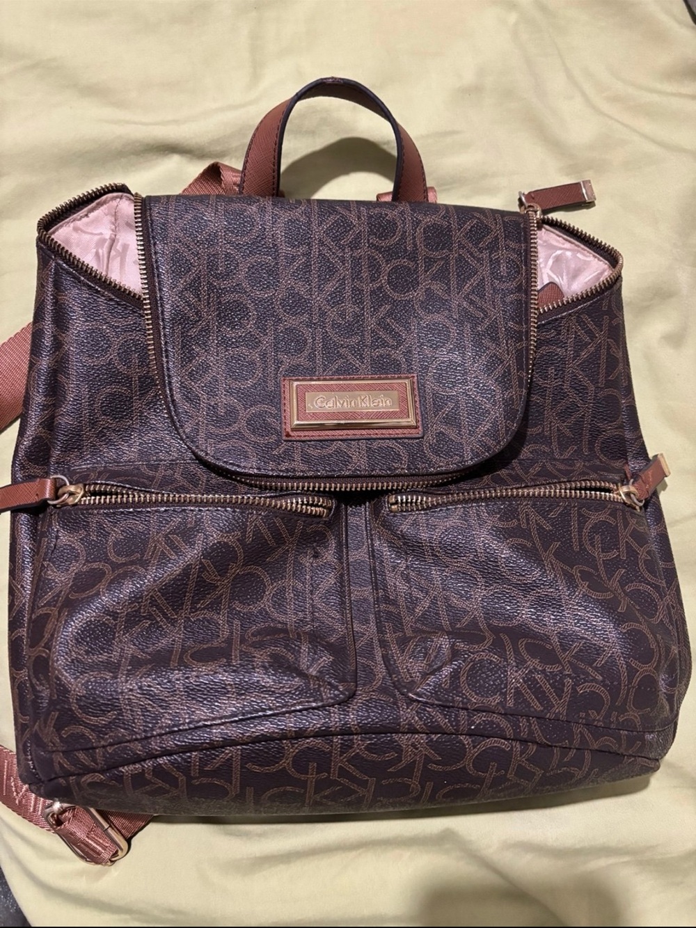 Calvin Klein Dark Brown Monogram Backpack